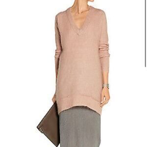 Marlene Birger kid mohair wool blend V neck sweater‎ XS minimalist quiet luxury
